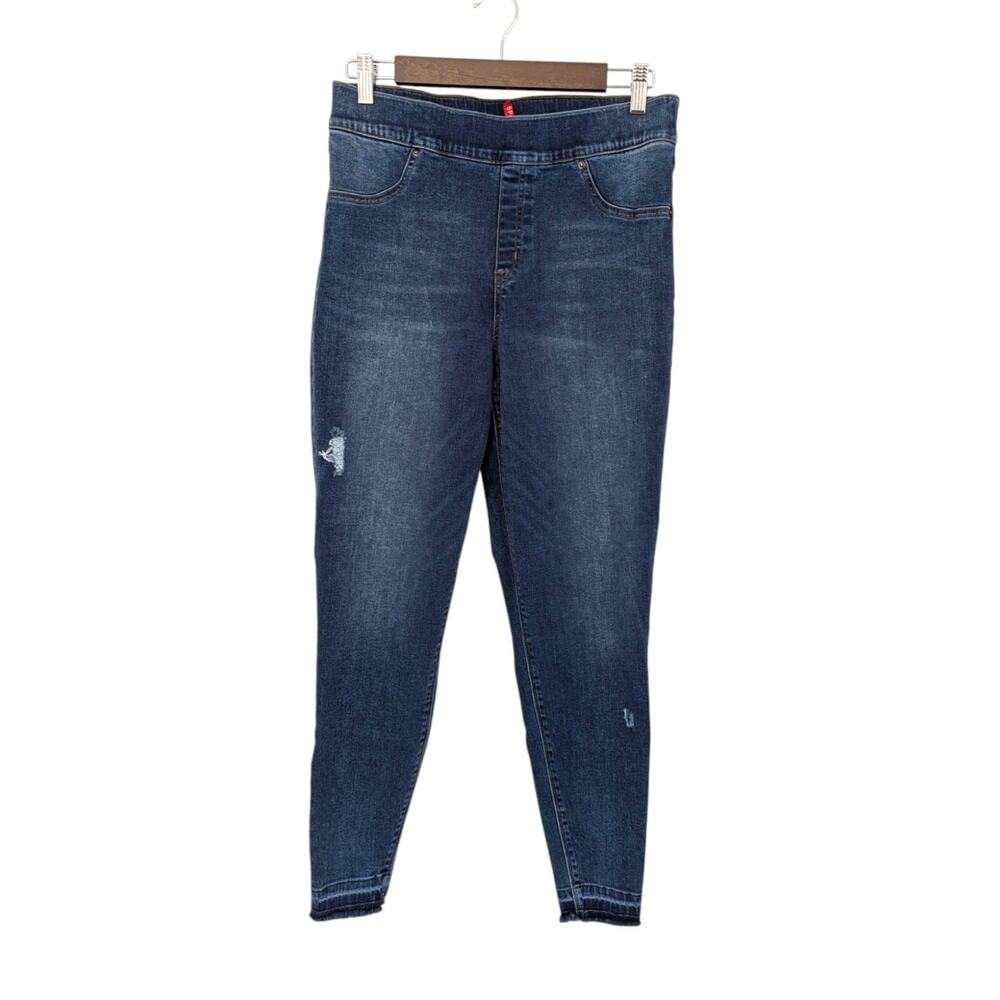 Spanx Distressed Ankle Size XL Skinny Jeans in Medium Wash Slimming Jegging